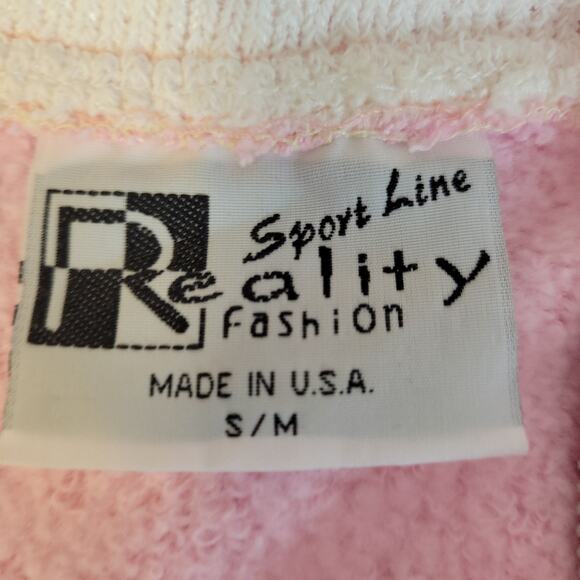 Vtg Track Jacket Shorts‎ Set Pastel Powder Pink Beachy Tennis Summer Swim Sz S - Picture 6 of 12